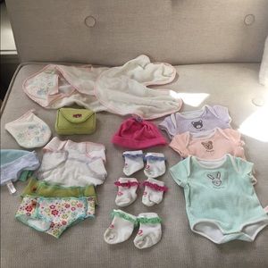 Bitty baby accessories, shirts, socks, diapers